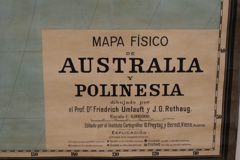 Mapa físico de Australia y Polinesia